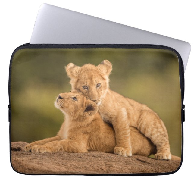 Cutest Baby Animals | Two Lion Cubs Laptop Sleeve (Front)