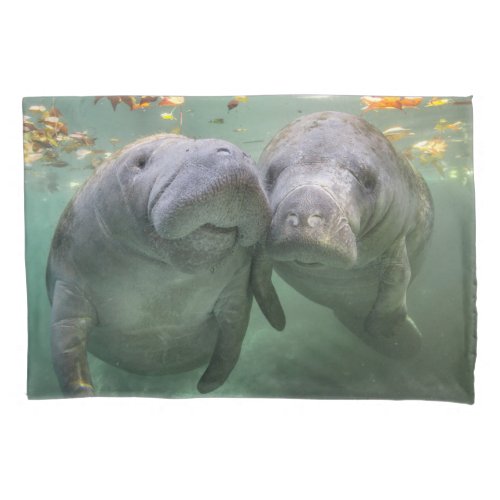 Cutest Baby Animals  Two Manatees Pillow Case