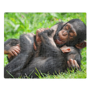Cutest Baby Animals Two Young Chimpanzees Jigsaw Puzzle