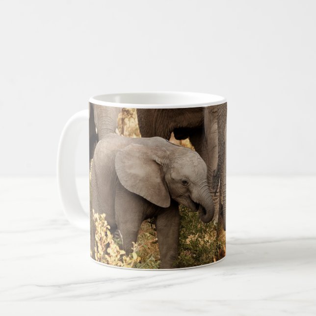 Cutest Baby Animals | Two Young Elephants Coffee Mug (Front Left)