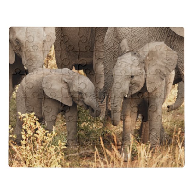 Cutest Baby Animals | Two Young Elephants Jigsaw Puzzle (Puzzle Horizontal)