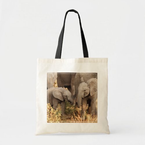Cutest Baby Animals  Two Young Elephants Tote Bag