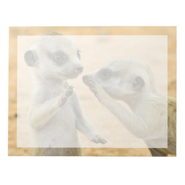 Cutest Baby Animals | Two Young Meerkats Notepad (Front)