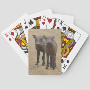 Cutest Baby Animals Two Young Warthogs Poker Cards