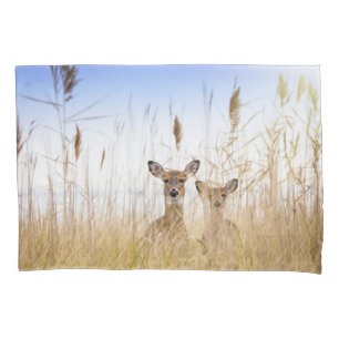 Cutest Baby Animals   Two Young White Tailed Deer Pillow Case