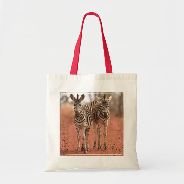 Cutest Baby Animals | Two Young Zebras Tote Bag (Front)