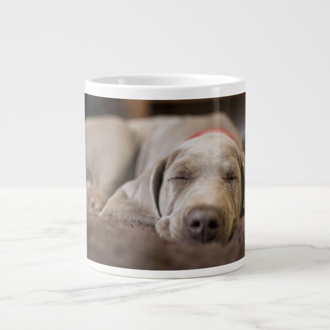 Cutest Baby Animals | Weimaraner Puppy Sleeping Giant Coffee Mug (Front)