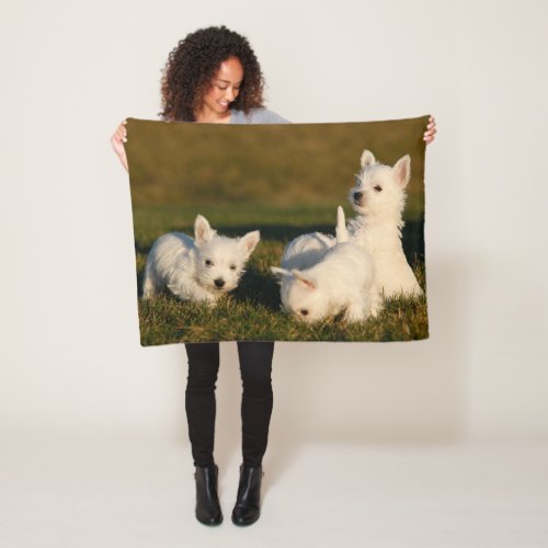 Cutest Baby Animals  West Highland White Terriers Fleece Blanket