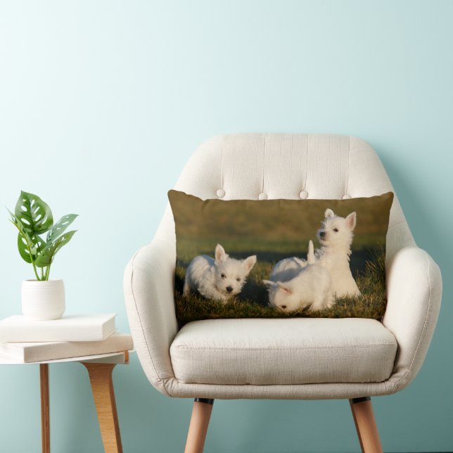 Cutest Baby Animals | West Highland White Terriers Lumbar Pillow (Chair)