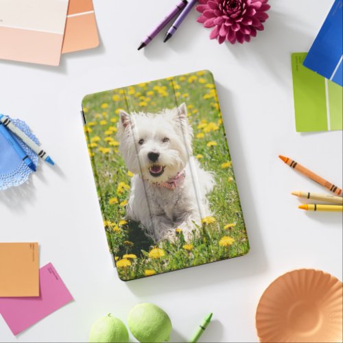 Cutest Baby Animals  Westie Dog in Dandelions iPad Air Cover