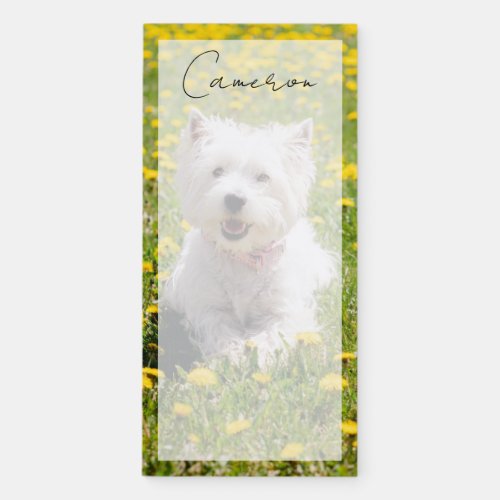 Cutest Baby Animals  Westie Dog in Dandelions Magnetic Notepad