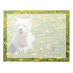 Cutest Baby Animals Westie Dog in Dandelions Notepad