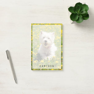 Cutest Baby Animals Westie Dog in Dandelions Post-it Notes