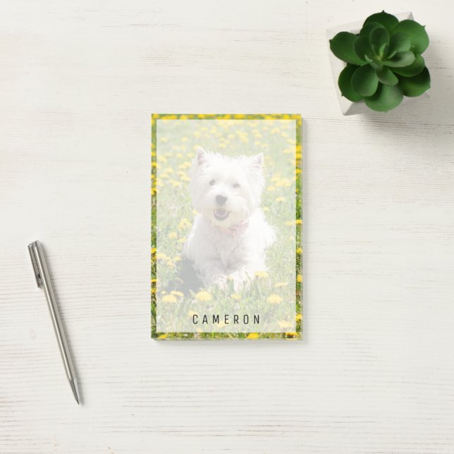 Cutest Baby Animals | Westie Dog in Dandelions Post-it Notes (Office)