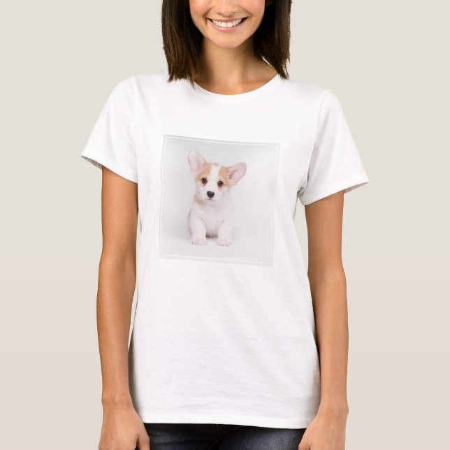 Cutest Baby Animals | White Corgi Puppy T-Shirt (Front)