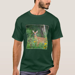 Cutest Baby Animals   White Tailed Deer in Daisies T-Shirt