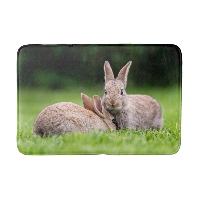 Cutest Baby Animals | Wild Bunny Rabbits Bath Mat (Front)