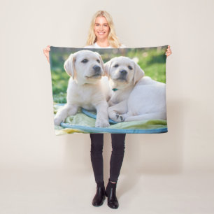 Cutest Baby Animals   Yellow Labrador Retrievers Fleece Blanket