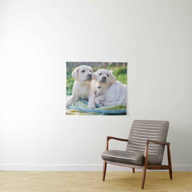 Cutest Baby Animals | Yellow Labrador Retrievers Tapestry (In Situ (Horizontal))