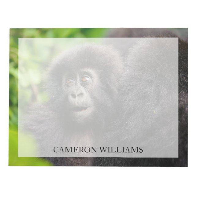 Cutest Baby Animals | Young Mountain Gorilla Notepad (Front)