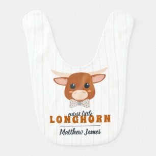 Cutest Baby Boy Longhorn Burnt Orange Bib
