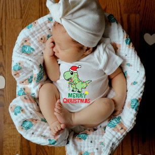 Cutest Baby Dragon with Santa Hat  Bodysuit