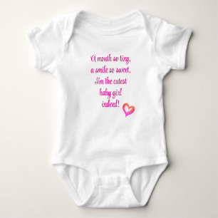 Cutest Baby Girl Gift, Welcome Little One, Heart Baby Bodysuit