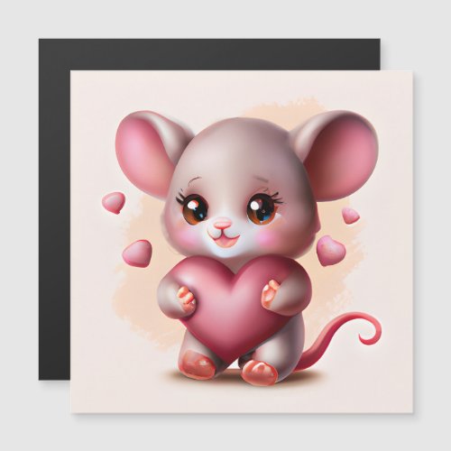 Cutest Baby Mouse with Valentines Heart  Square S