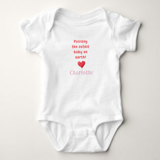 Cutest Baby On Earth & Name, Baby Gift,  Bodysuit