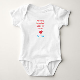 Cutest Baby On Earth & Name, Baby Gift,  Bodysuit