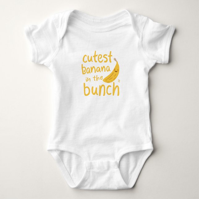 Cutest Banana in the Bunch,Funny Kawaii Fruit Love Baby Bodysuit (Front)
