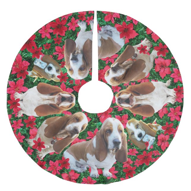 Cutest Basset Hound Christmas Tree Skirt On Earth (Front)