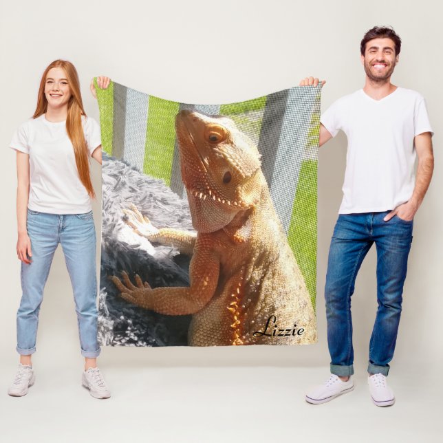 Cutest Bearded Dragon Picture Personalized Fleece Blanket (In Situ)