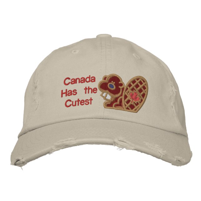 Cutest Beaver Embroidered Baseball Cap (Front)