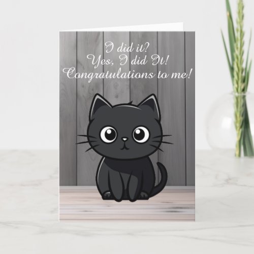 Cutest Black Cat Graduating Card