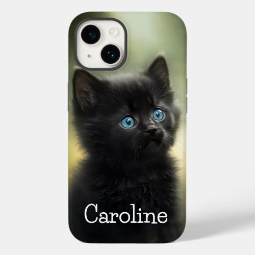 Cutest Black Kitten With Blue Eyes Customizable Case_Mate iPhone 14 Case