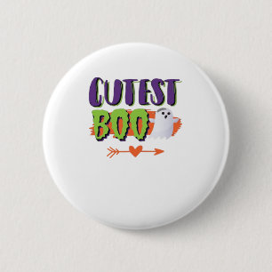 Cutest Boo Halloween Funny Casual Button