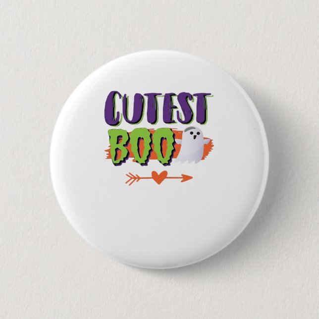 Cutest Boo Halloween Funny Casual Button (Front)
