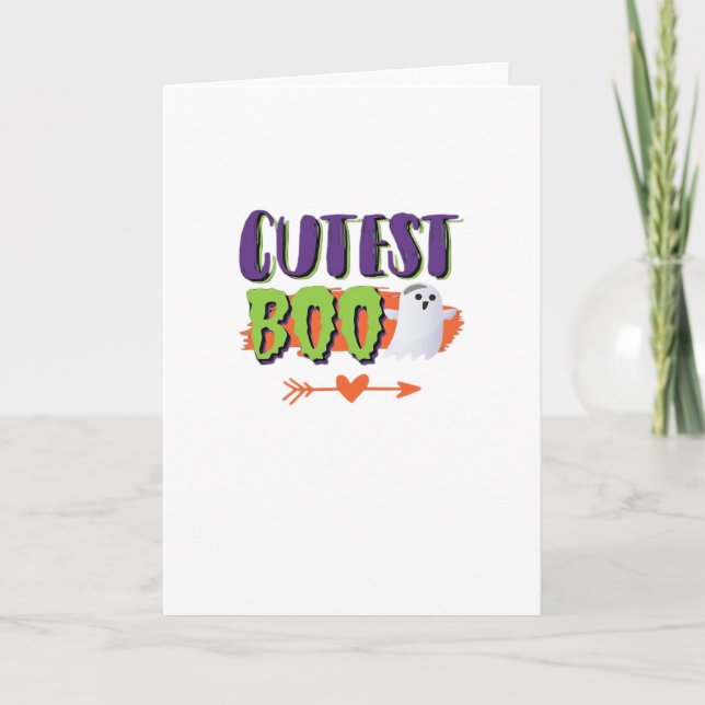 Cutest Boo Halloween Funny Casual Card (Front)
