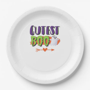 Cutest Boo Halloween Funny Casual Paper Plates