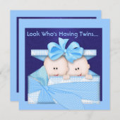 Cutest BOY TWINS BABY SHOWER  INVITATION (Front/Back)