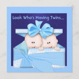 Cutest BOY TWINS BABY SHOWER INVITATION