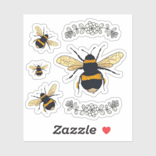 Cutest Bumblebees Drawing Sticker