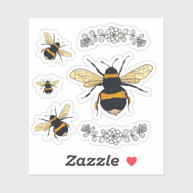 Cutest Bumblebees Drawing Sticker (Sheet)