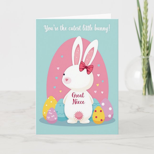 Cutest Bunny Great Niece Card (Front)