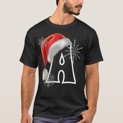 Cutest Capital Letter A Santa Monogram Christmas H T_Shirt