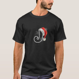 Cutest Capital Letter J Santa Monogram Christmas H T-Shirt