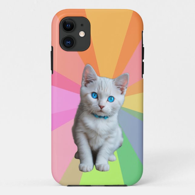 Cutest cat colorful rainbow Case-Mate iPhone case (Back)