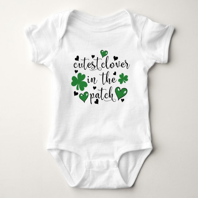 cutest clover in the patch baby bodysuit (Front)
