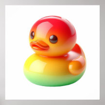 Cutest Colored Duck Toy Wall Art Poster – Adorable
